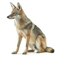 Jackal isolated on white background, generate ai photo