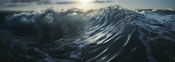 Spectacular abstract scene of an ocean tidal wave digital art 3d illustration photo