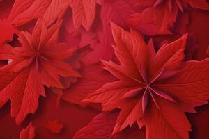 Canada day design of red maple leaves background with copy space, generate ai photo