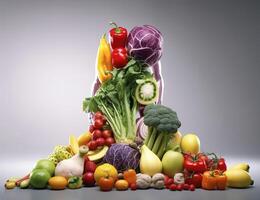 Fresh food in human body , Nutrition for human , photo