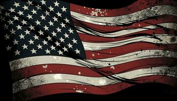 ilustración de el Estados Unidos nacional bandera, generar ai foto