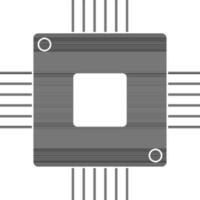 Isolated CPU in black and white color. vector