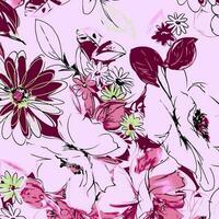 Abstract Floral colour vector pattern design suitable for fashion and fabric needs