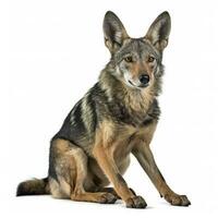 Jackal isolated on white background, generate ai photo
