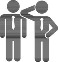 Black and white business people or team work icon. vector