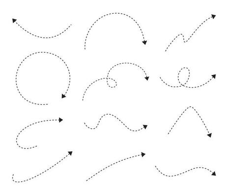 Arrow icons symbol set. Set of arrow dot style.