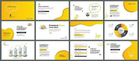 Presentation and slide layout background. Design yellow color summer theme template. Use for keynote, presentation, slide, leaflet, advertising, template. vector