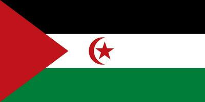 Sahrawi Arab Democratic Republic flag, official colors and proportion. Vector illustration.