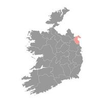 County Louth map, administrative counties of Ireland. Vector illustration.