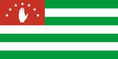 Republic of Abkhazia flag, official colors and proportion. Vector illustration.