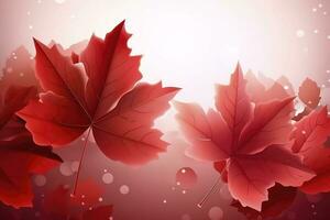 Canada day design of red maple leaves background with copy space, generate ai photo