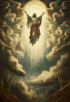 The Ascension of Jesus Christ. AI generativ photo