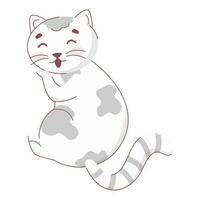 Cute cat sitting on white background. vector