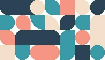 Abstract geometric pattern design background vector. Wallpaper design with circle, semi circle, square shape. Modern and trendy illustration perfect for decor, cover, print. vector