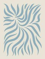 resumen botánico Arte antecedentes vector. natural mano dibujado modelo diseño con azul hojas, sucursales. sencillo contemporáneo estilo ilustrado diseño para tela, imprimir, cubrir, bandera, fondo de pantalla. vector
