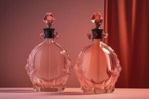 Elegance perfume Bottle, feminine cosmetic pink, photo