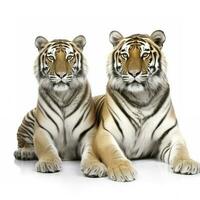 Tiger isolated on white background, generate ai photo