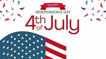 Happy 4th of July - USA Independence Day July 4th text animation 4k footage video