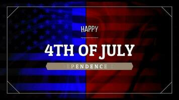 contento 4 ° di luglio indipendenza giorno sfondo con agitando bandiera di Stati Uniti d'America video
