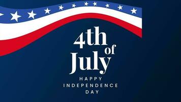 contento 4 ° di luglio tipografia - Stati Uniti d'America indipendenza giorno luglio 4 ° testo animazione 4k metraggio video