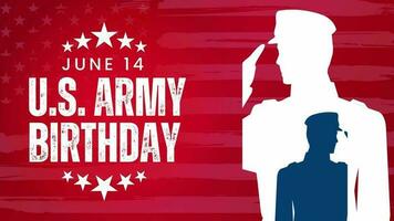 U. S. Army Birthday text animation 4k video. Celebrating U.S. army birthday on June 14 video