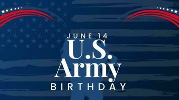 u. s. leger verjaardag tekst animatie 4k video. vieren ons leger verjaardag Aan juni 14 video