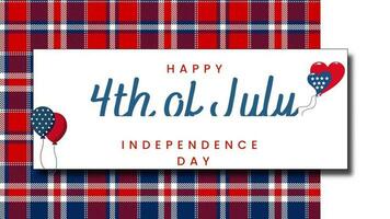 contento 4 ° di luglio - Stati Uniti d'America indipendenza giorno luglio 4 ° testo animazione 4k metraggio con plaid sfondo video