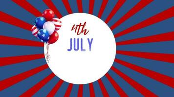 Lycklig 4:e av juli särskild försäljning 4k antal fot med flygande ballonger video