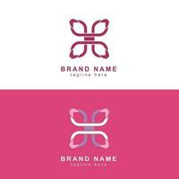 colorful letter h logo with butterfly shape vector