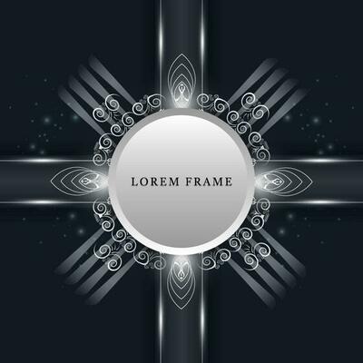 elegant silver rounded frame flourish design