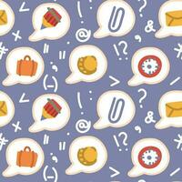 A pattern of stickers for social networks with a flat design in the form of a speech bubble in the theme work. Emoticons for online communication, social networks in the idea of learning elements vector