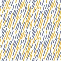 Abstract seamless pattern with oblique lines of yellow and blue on white. Imitation of rain. Vector textured illustration for festive wrapping paper, textiles or wallpaper.