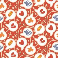 A pattern of stickers for social networks with a flat design in the form of a speech bubble in the theme story healing. Emoticons for online communication, social networks in the idea of a love story vector