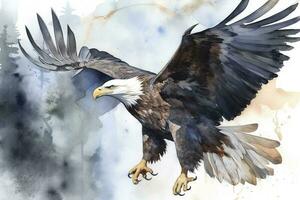 Create a watercolour  painting  of  a  majestic  eagle, generate ai photo