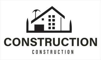 construcción logo diseño. real inmuebles logo. hogar logo diseño. vector