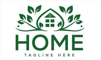 Green real estate home logo vector design