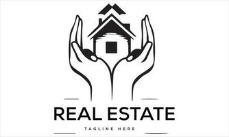 A simple and creative real estate home logo design. vector