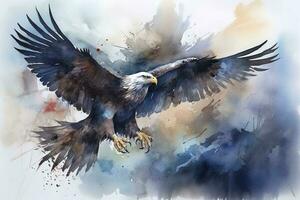 Create a watercolour  painting  of  a  majestic  eagle, generate ai photo