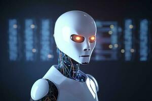 Smart City with robot system artificial intelligence, Chat GPT chatbot AI, Chatting with a smart AI or artificial intelligence chatbot developed by Open AI, Generate AI photo