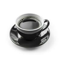 negro café en taza aislado en blanco fondo, generar ai foto
