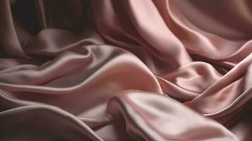 Light pink flowing fabric, beautiful pink color background, Cosmetic silky cream texture pink background, generate ai photo