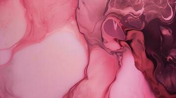 Abstract alcohol ink texture marble style background pink and gold texture, Pink abstract alcohol ink background fluid watercolor, generate ai photo