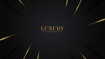 luxury elegant simple focus design theme in black color background with shiny gold line vector illustration