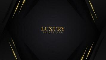 luxury elegant geometry square shape black background with shiny gold line vector illustration. luxury elegant theme design