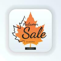 Autumn Sale button Vector illustration. simple autumn design, banner, poster, brochure, for social media