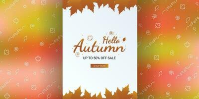 Autumn Sale banner background illustration. simple autumn design, banner, poster, brochure, for social media vector