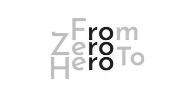 logo text from zero to hero design vector