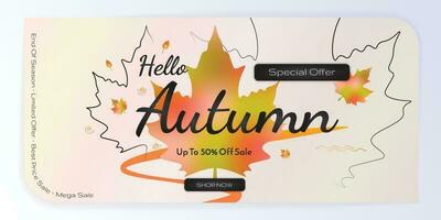 Autumn Sale banner background illustration. simple autumn design, banner, poster, brochure, for social media vector