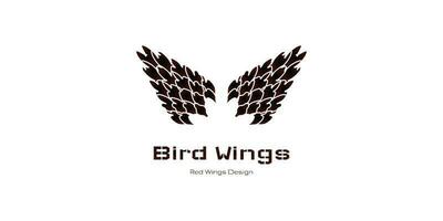 bird wings logo design, red wing design vector