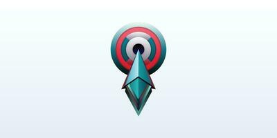 arrow target logo design, combination of arrow and target vector